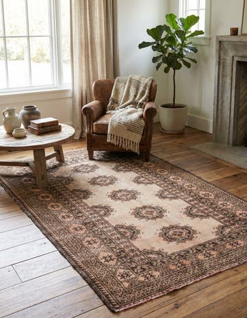 3' 5 x 5' 9 Hand Knotted Ultra Vintage Persian Wool Rug