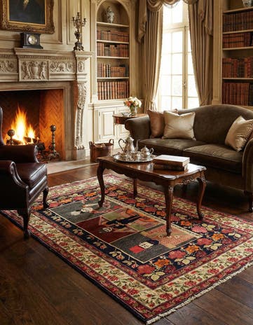4' 4 x 5' 9 Hand Knotted Karabakh Wool Rug
