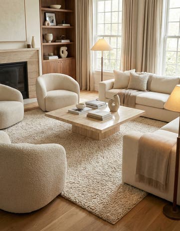 Taupe Haka Deluxe Shag Square Rug