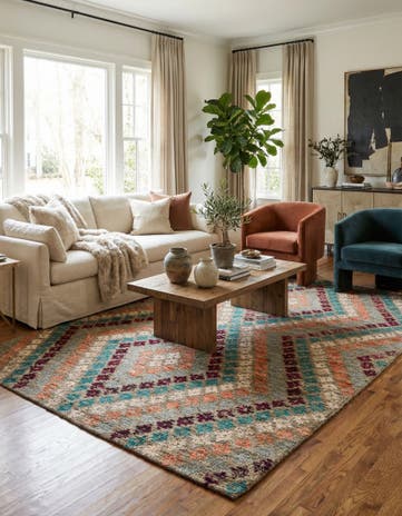 5' 7 x 8' 4 Hand Knotted Darya Wool Rug