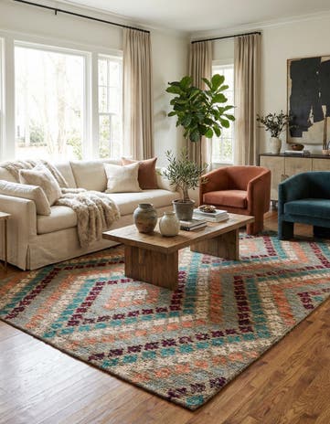 5' 7 x 8' 4 Hand Knotted Darya Wool Rug