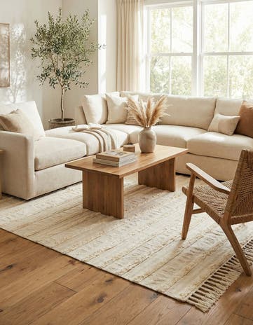 Ivory Hand Woven Arizona Wool Rug
