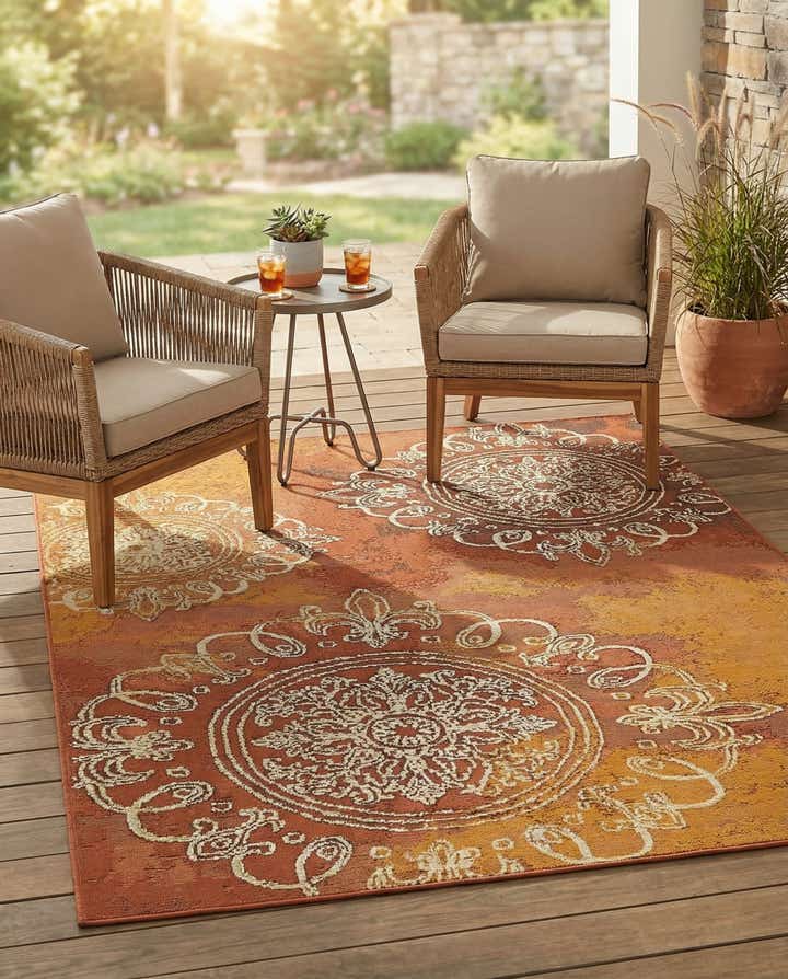 4' x 6' Easy-Clean Modern Indoor / Outdoor Rug