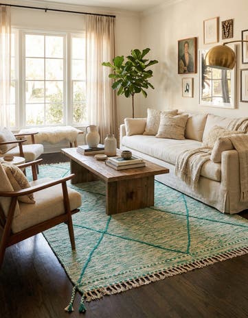5' x 8' Hand Knotted Moroccan Wool Rug