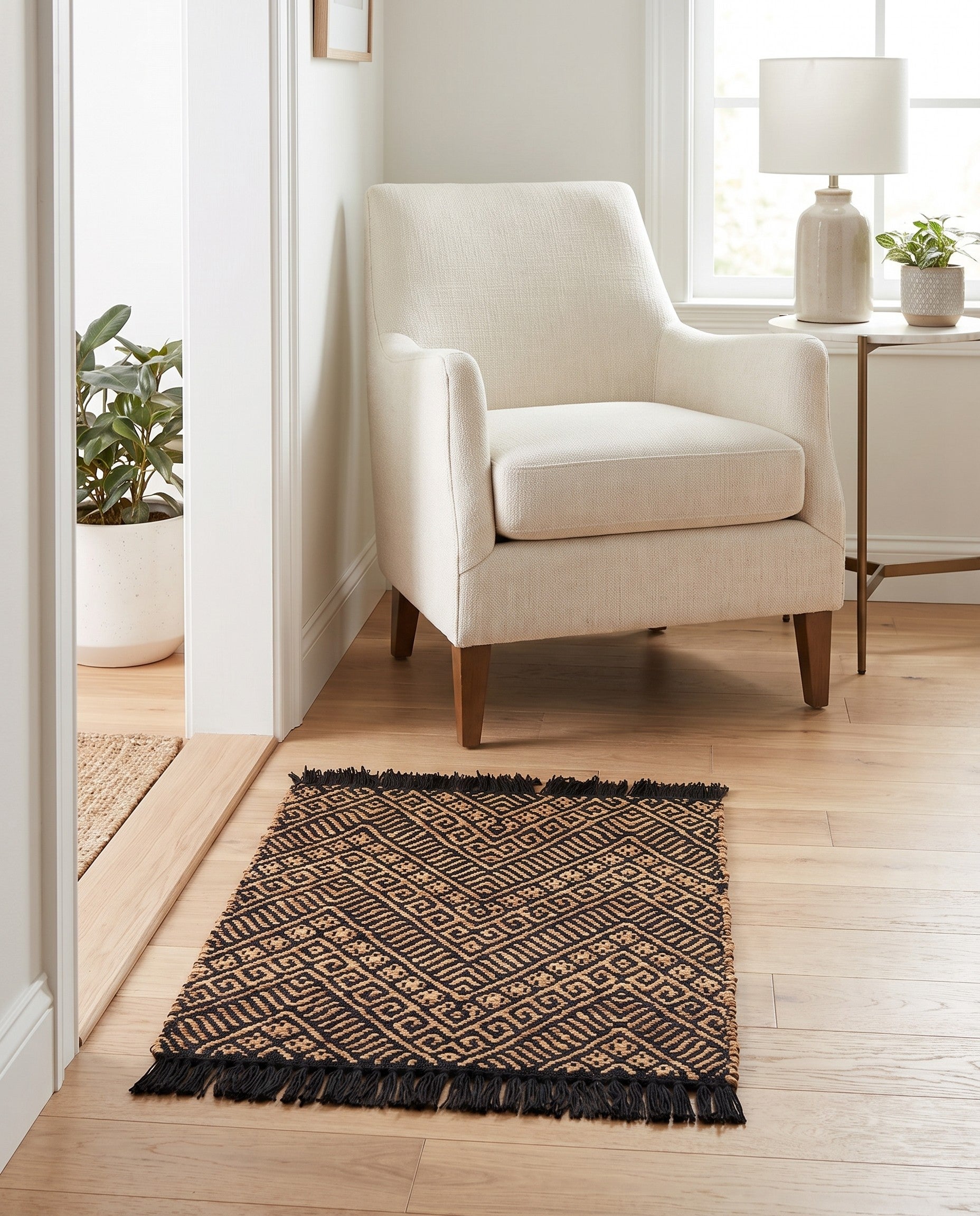 2' x 3' 1 Handmade Braided Jute Rug