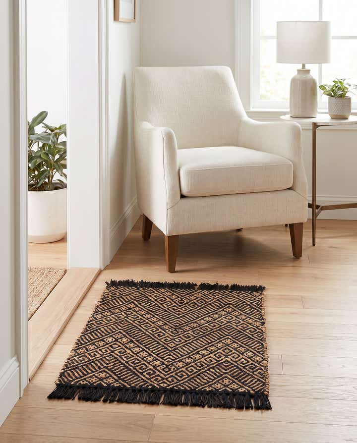 2' x 3' 1 Handmade Braided Jute Rug