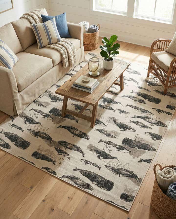 9' x 12' Easy-Clean Coastal Indoor / Outdoor Rug