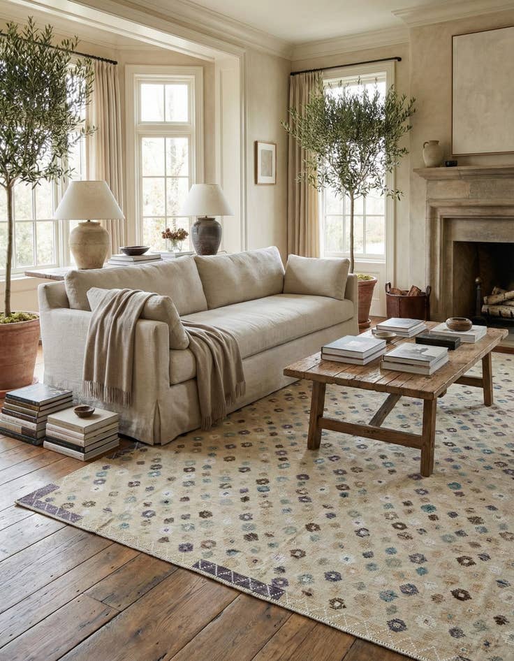 Detail image of 8' 10 x 12'  Hand Knotted Darya Wool Rug