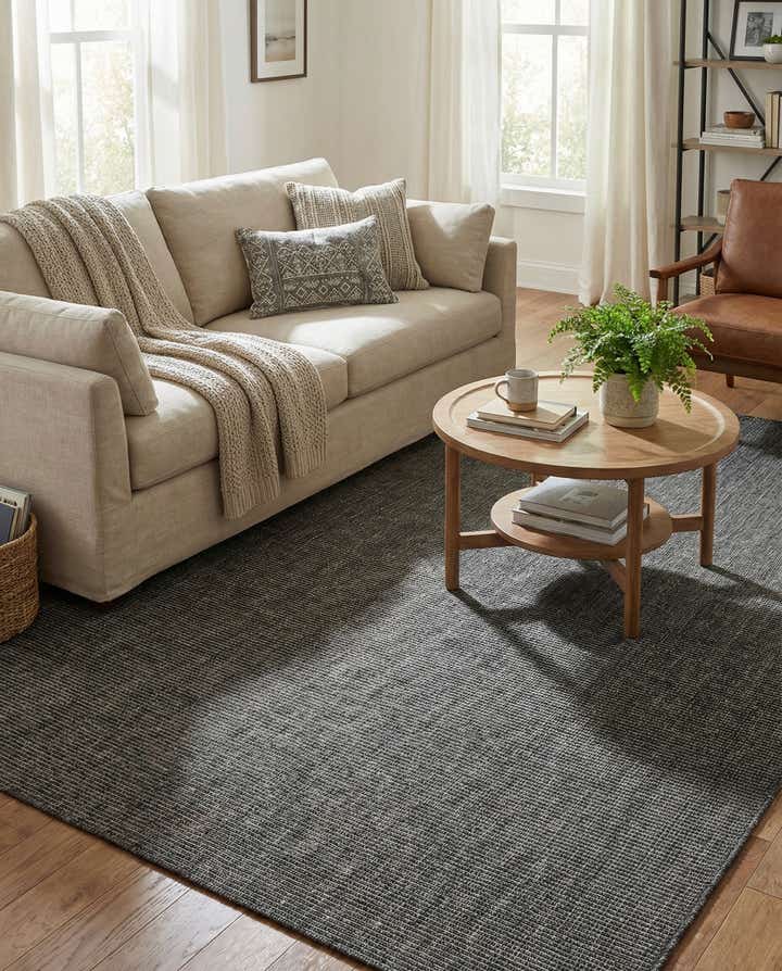 6' x 9' Easy-Clean Solid Indoor / Outdoor Rug