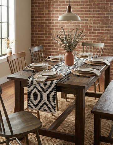 1' 2 x 5' 1 Hand Woven Chindi Jute Table Runner Rug