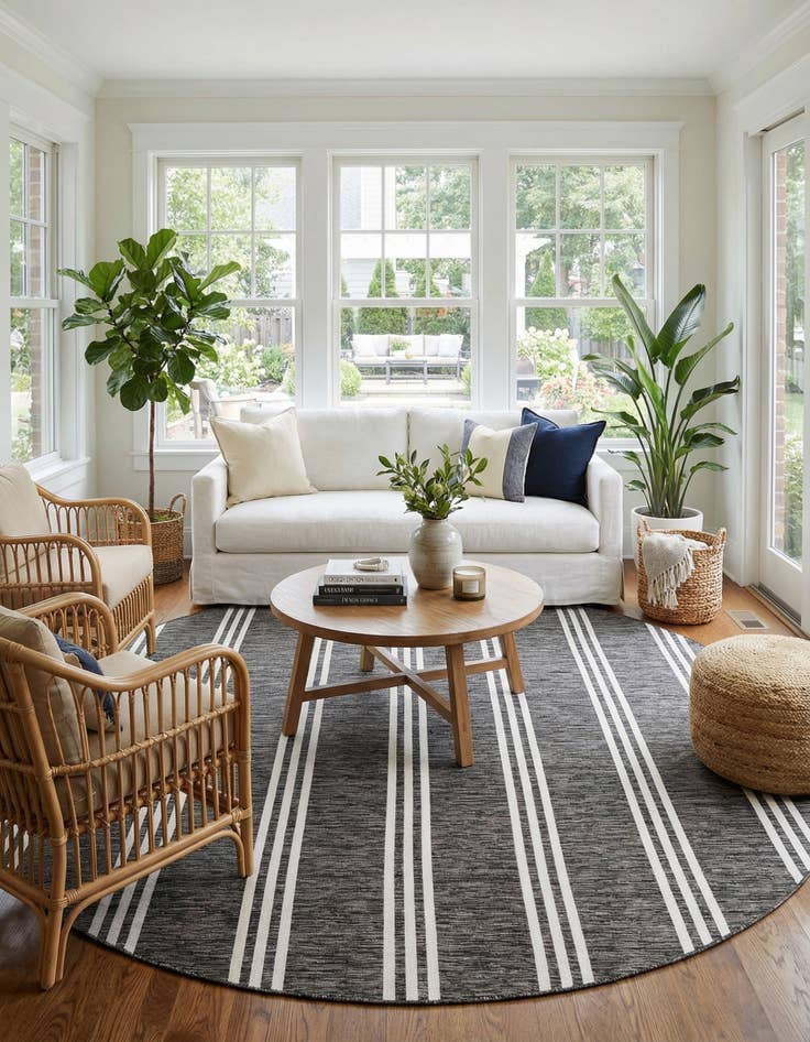 Detail image of  13' x 13'  Washable Jill Zarin Anguilla Indoor / Outdoor Round Rug