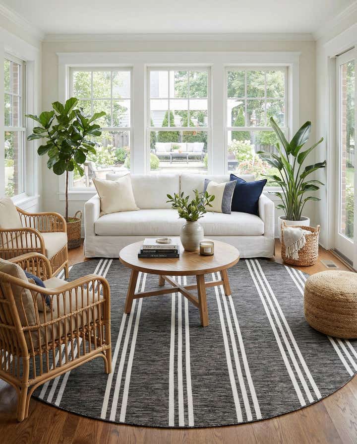 13' x 13' Easy-Clean Jill Zarin Anguilla Indoor / Outdoor Round Rug