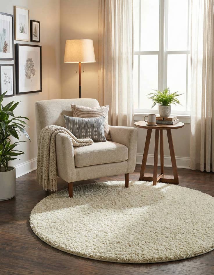 Detail image of 3' 3 x 3' 3 Everyday Shag Round Rug