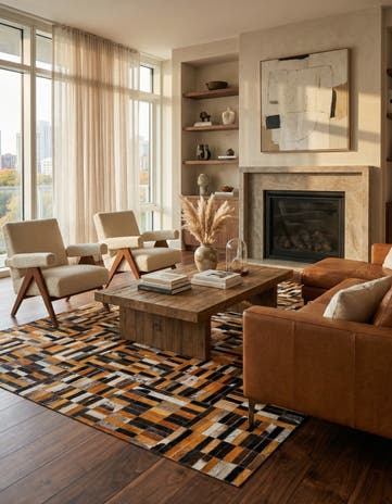 5' x 7' 11 Cowhide - Patchwork Rug