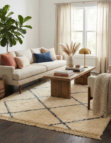 5' 3 x 8' 5 Hand Knotted Moroccan Wool Rug