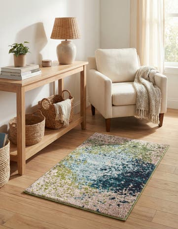 Blue Washable Hyacinth Rug
