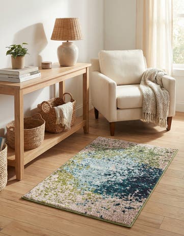Blue Washable Hyacinth Rug