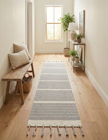 2' 7 x 12' Hand Woven Chindi Cotton Runner Rug