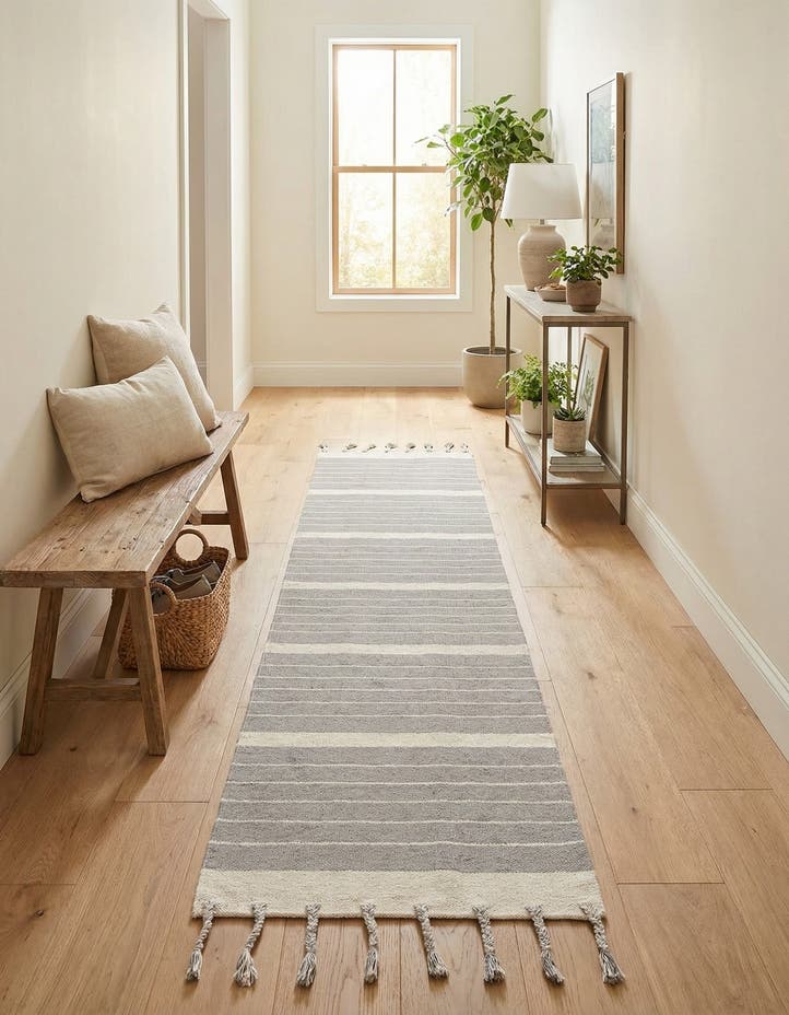 2' 7 x 12' Hand Woven Chindi Cotton Runner Rug