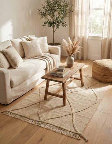 3' 4 x 5' Hand Woven Moroccan Wool Rug