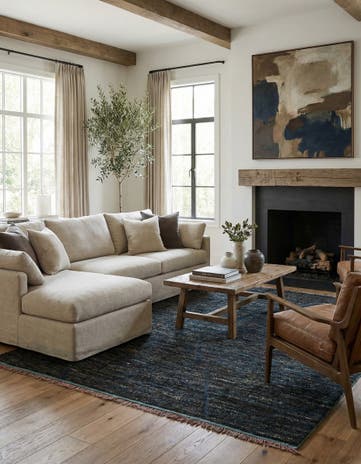 8' x 10' 4 Hand Knotted Moroccan Wool Rug