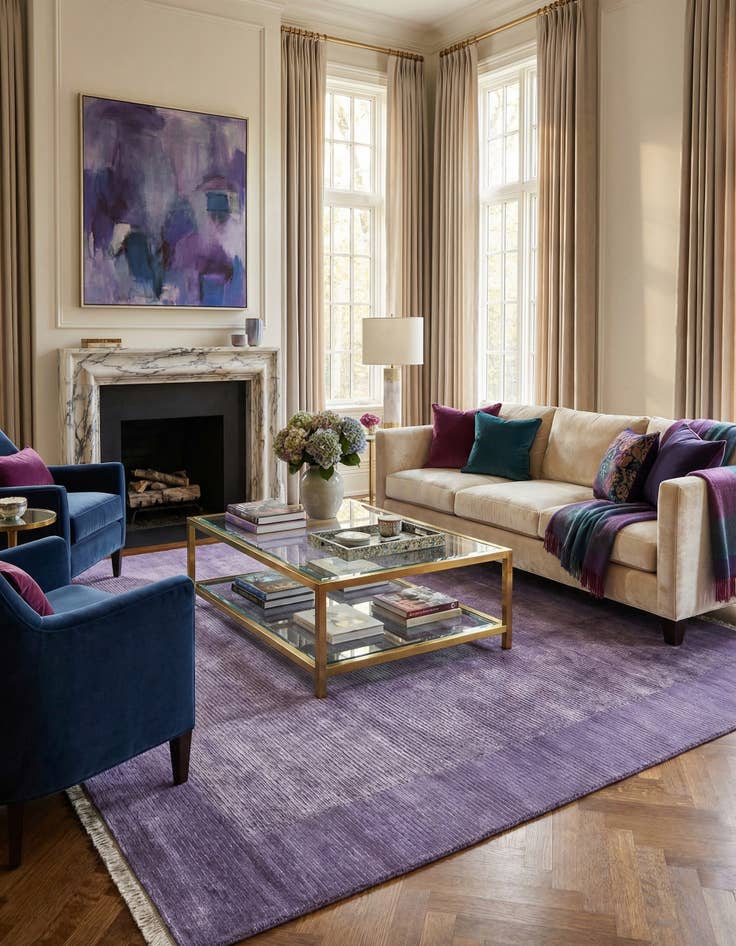 Detail image of 6' 9 x 9' 9  Hand Knotted Darya Wool Rug