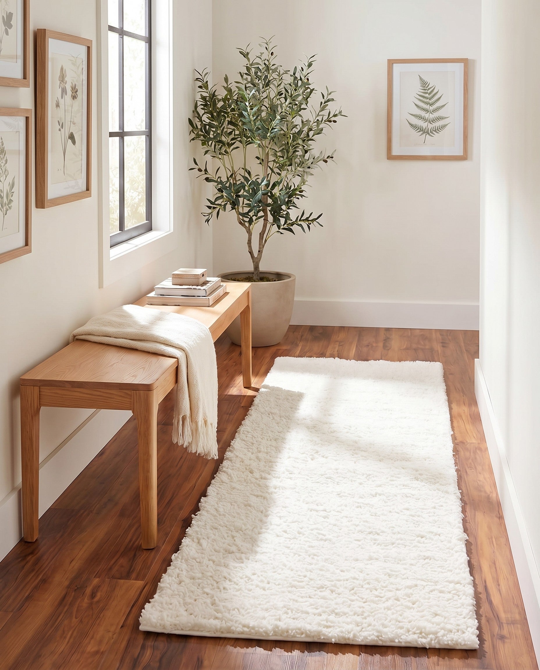 2' x 4' 1 Soft Solid Shag Runner Rug