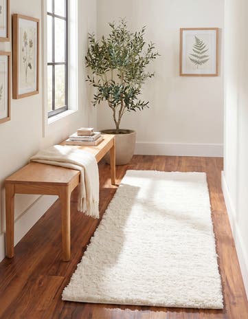 2' x 4' 1 Soft Solid Shag Runner Rug