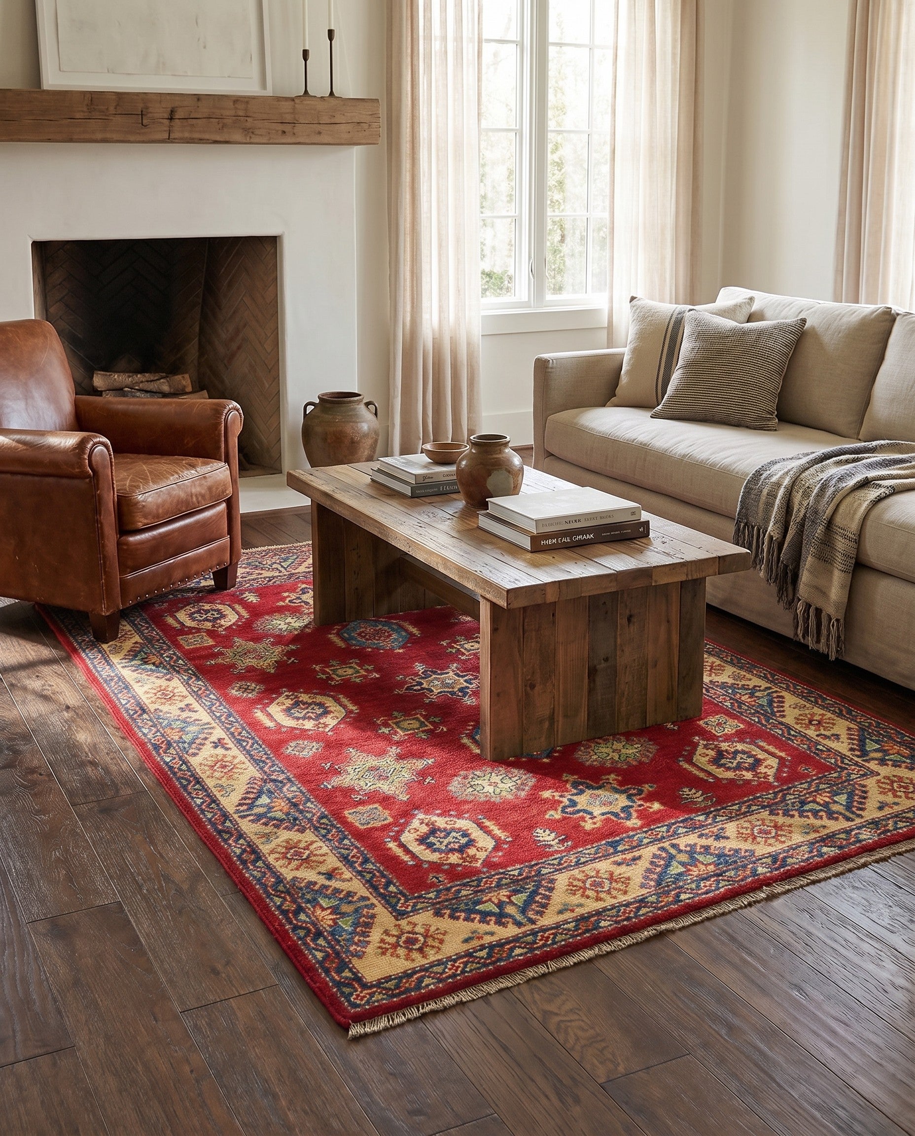 4' x 6' Hand Knotted Kazak Rug