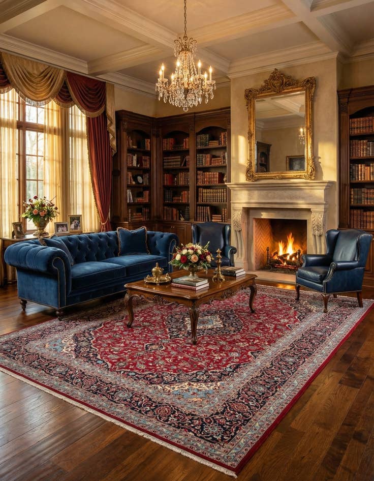 Detail image of 9' 9 x 13' 3  Hand Knotted Mashad Persian Wool Rug