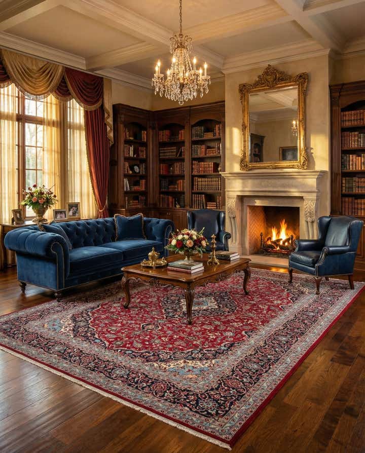 9' 9 x 13' 3 Hand Knotted Mashad Persian Wool Rug