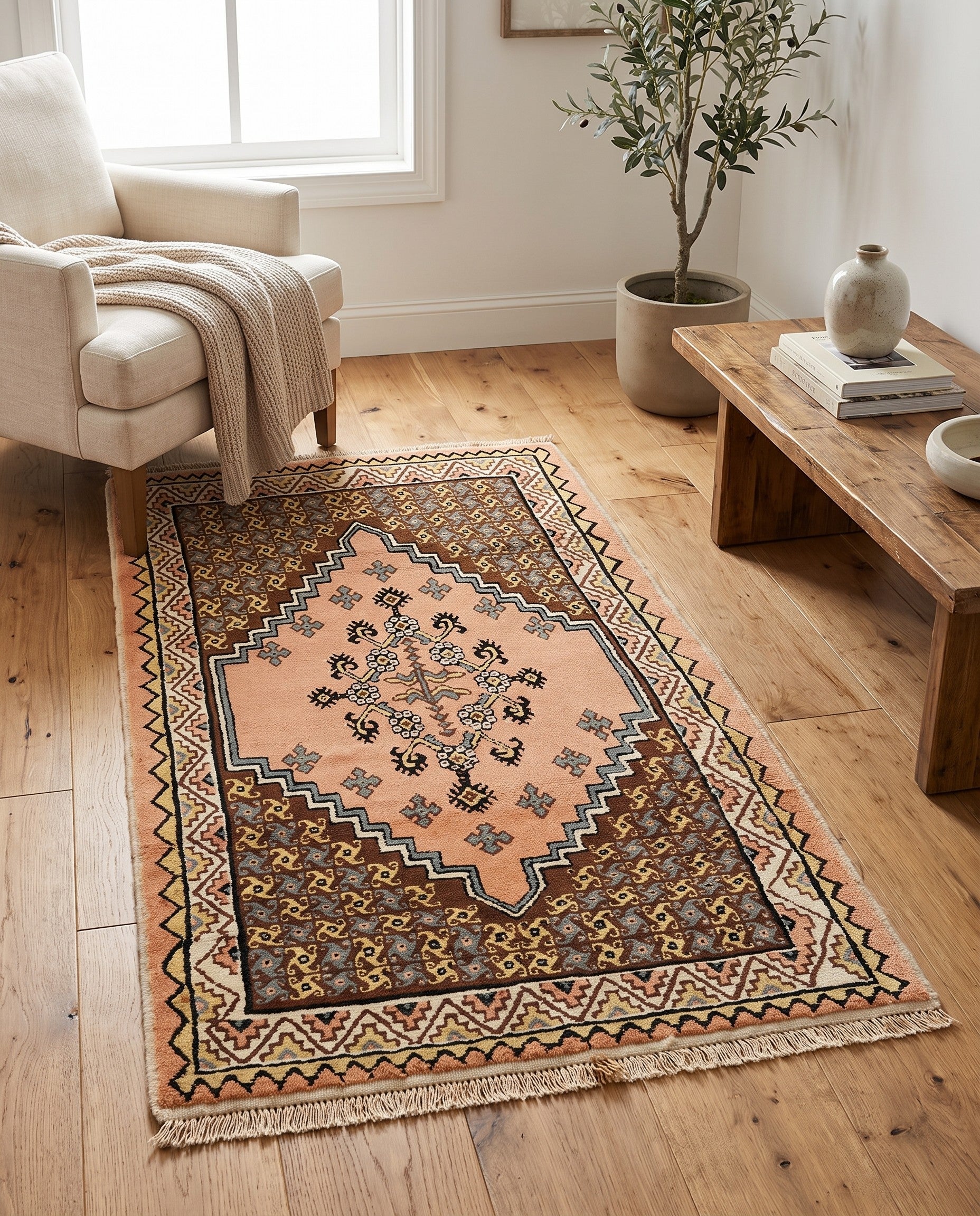 3' 6 x 6' 5 Hand Knotted Moroccan Wool Rug