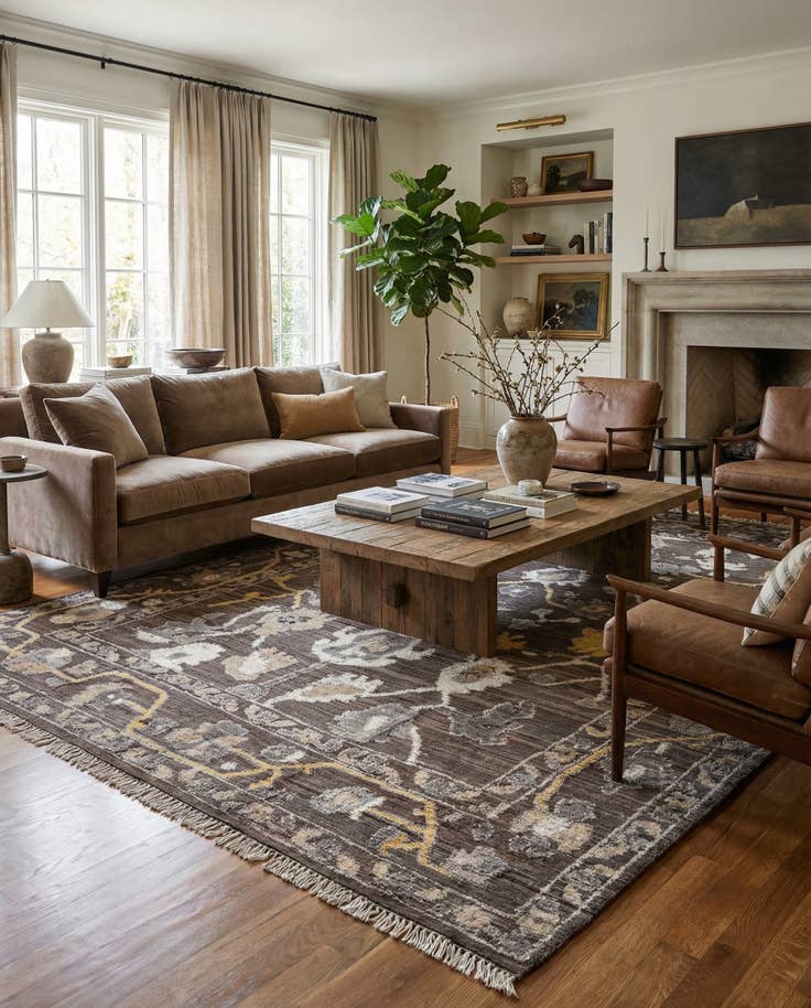Detail image of 10' 4 x 13' 6 Hand Knotted Oushak Wool Rug