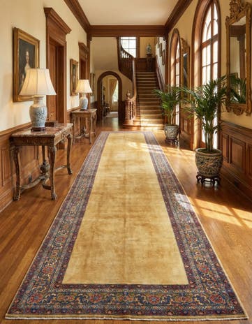 5' 6 x 16' Hand Knotted Sarough Persian Wool Runner Rug