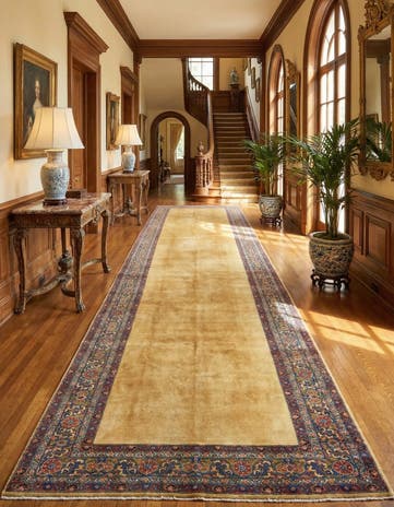 5' 6 x 16' Hand Knotted Sarough Persian Wool Runner Rug