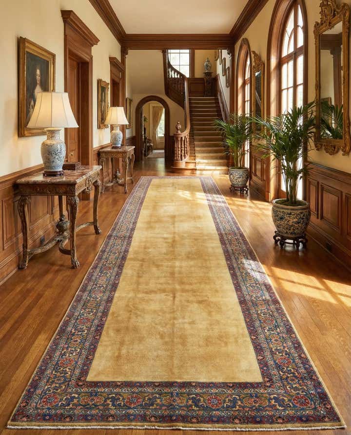 5' 6 x 16' Hand Knotted Sarough Persian Wool Runner Rug