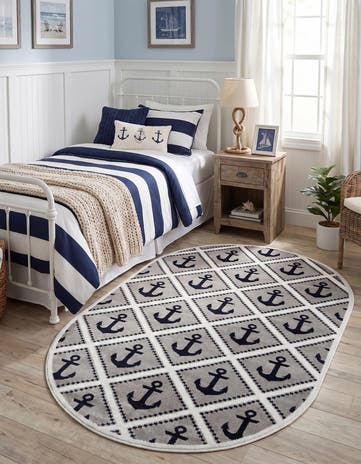 Gray Sydney Oval Rug