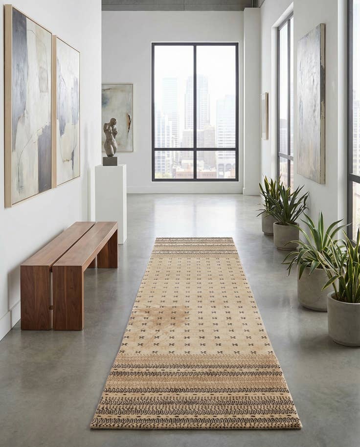 Detail image of 2' 1 x 9' 3 Hand Knotted Tibet Wool Runner Rug
