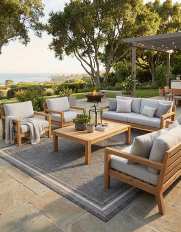 10' x 13' Easy-Clean Border Indoor / Outdoor Rug