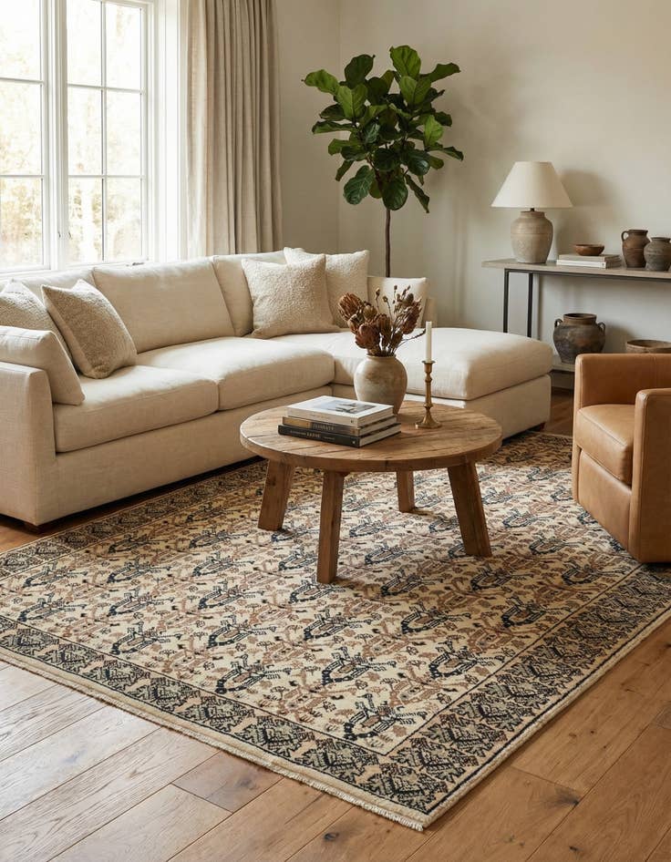 Detail image of 6' 8 x 9' 7  Hand Knotted Moroccan Wool Rug