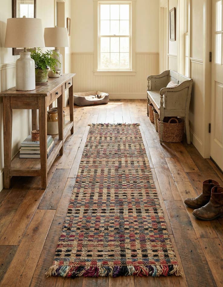 Detail image of  2' 7 x 12'  Hand Woven Chunky Jute Runner Rug