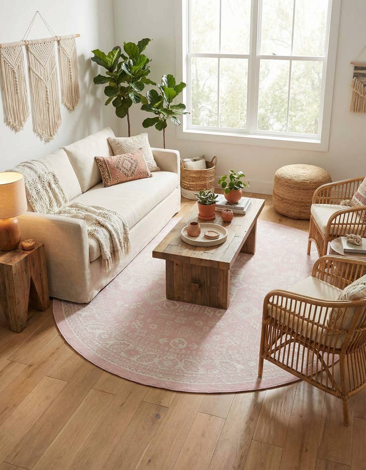 Detail image of 7' 10 x 7' 10  Washable Aztec Indoor / Outdoor Round Rug