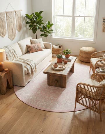 7' 10 x 7' 10 Easy-Clean Aztec Indoor / Outdoor Round Rug