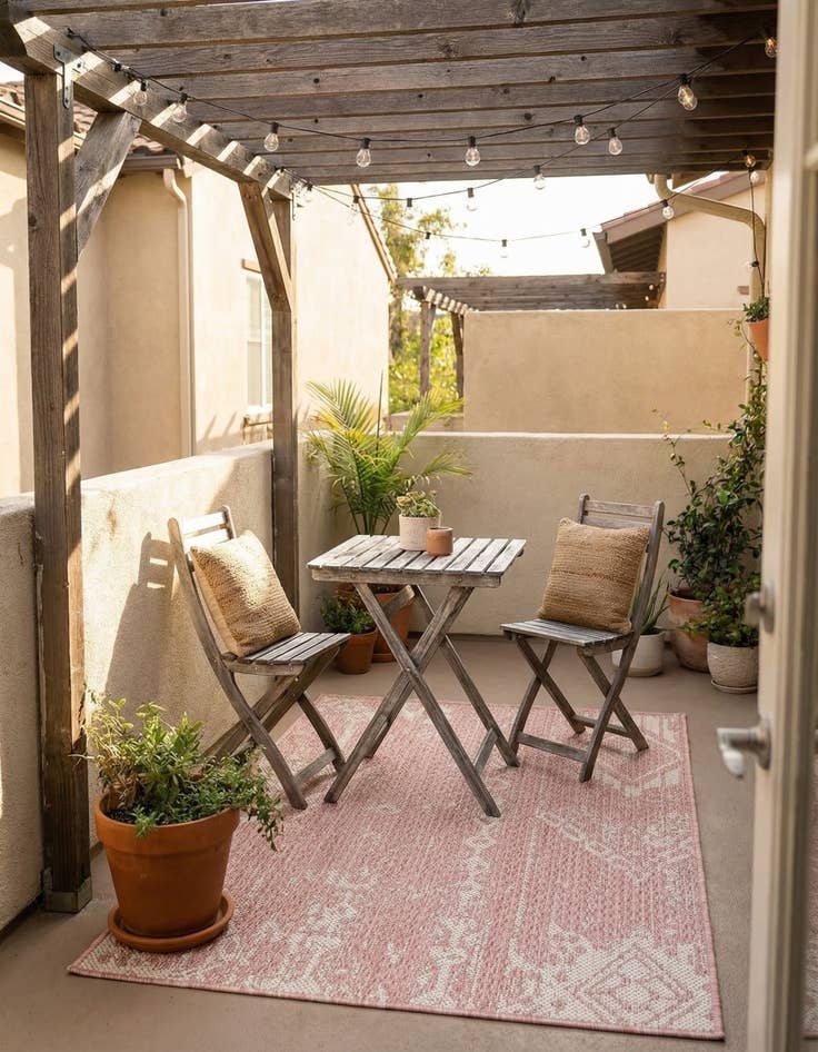 Detail image of 2' x 3'  Washable Bohemian Indoor / Outdoor Rug