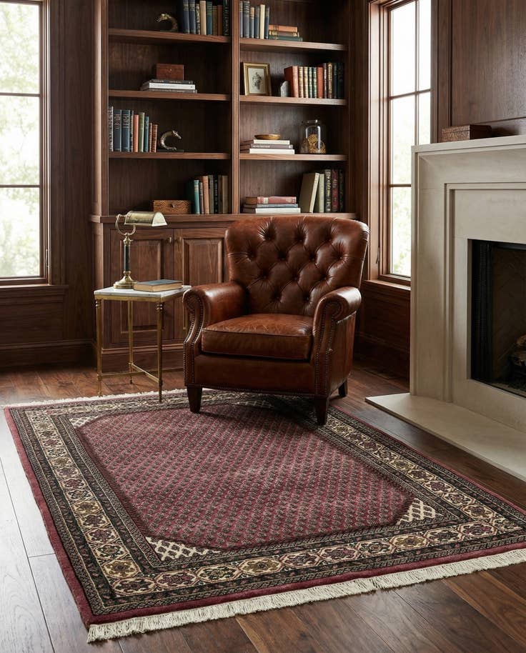 Detail image of 4' x 5' 11 Hand Knotted Mir Oriental Wool Rug