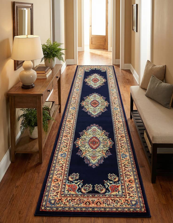 Detail image of 3' x 16' 5 Mashad Design Runner Rug