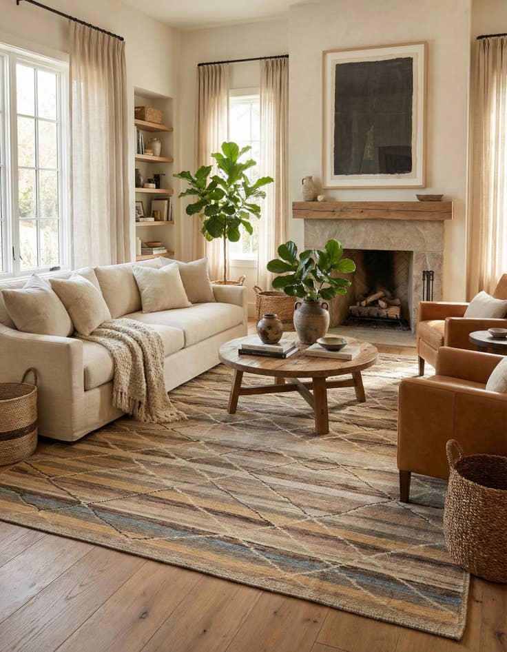 Detail image of 8' 10 x 12' 2  Hand Knotted Moroccan Wool Rug