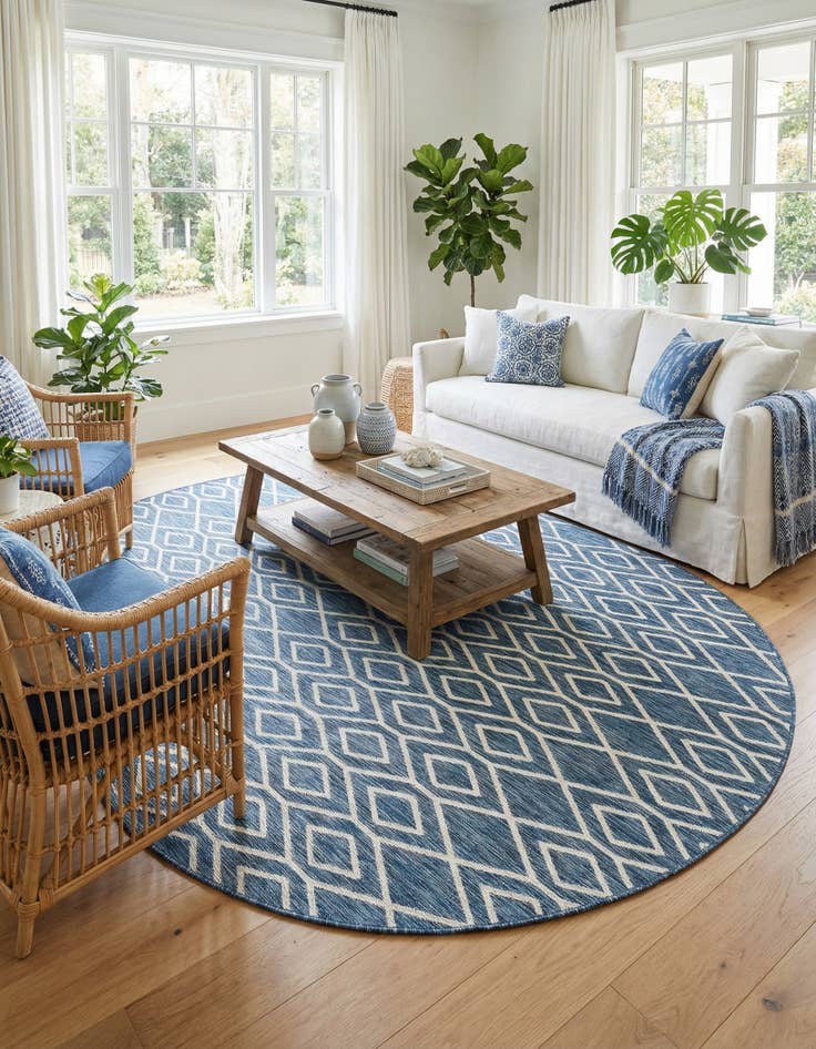 Detail image of 7' 10 x 10'  Washable Jill Zarin Turks and Caicos Indoor / Outdoor Oval Rug