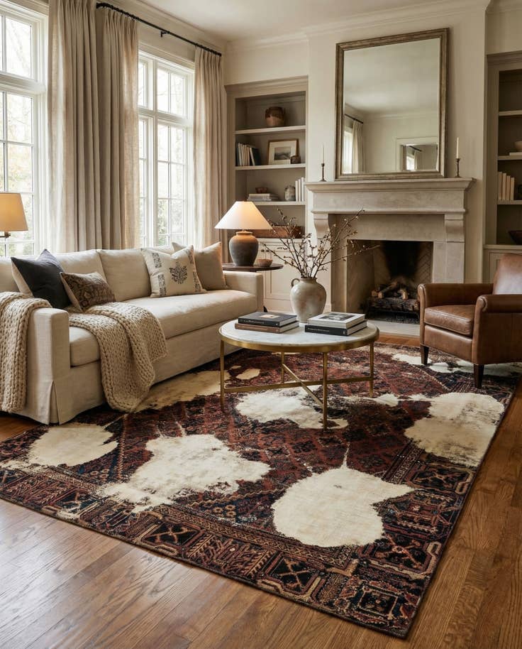 Detail image of 6' 7 x 9' 6 Hand Knotted Ultra Vintage Persian Wool Rug