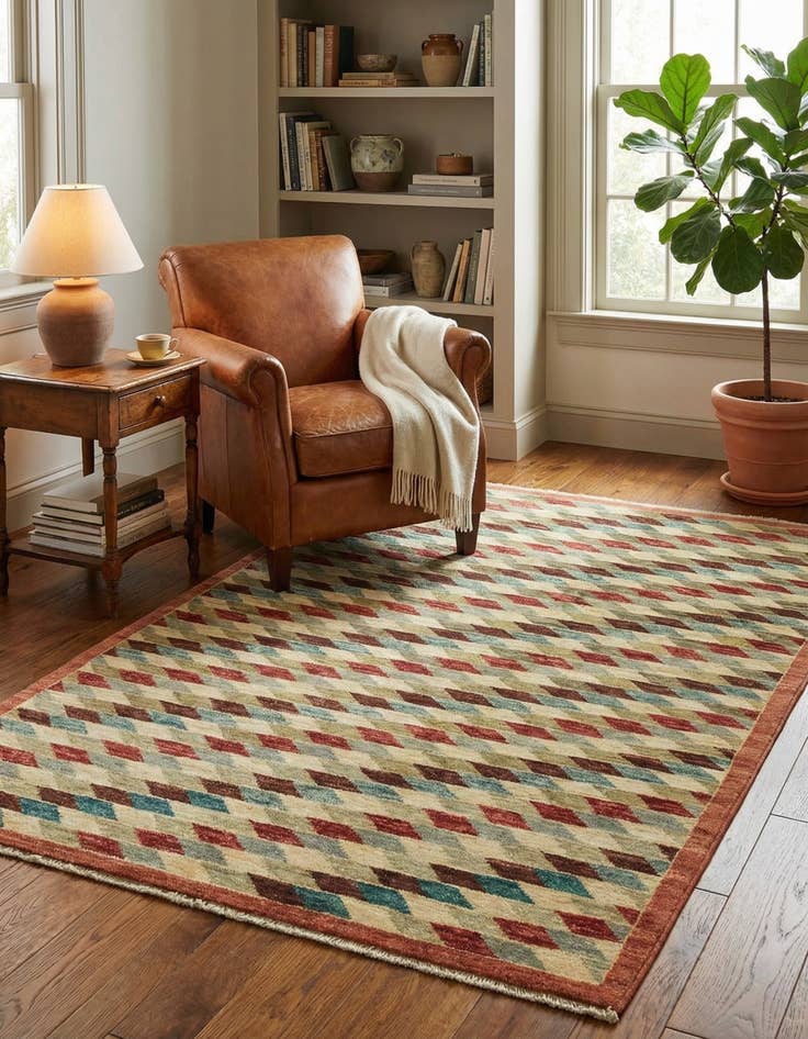 Detail image of  4' 2 x 5' 9  Hand Knotted Darya Oriental Rug